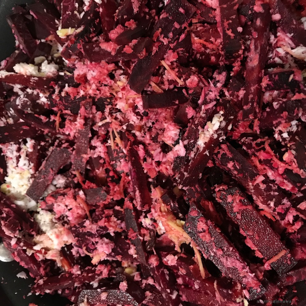 Simmered beets in coconut